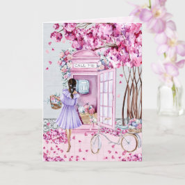 Rosa Blommigt Mobil Booth | VÄNSKAP Kort