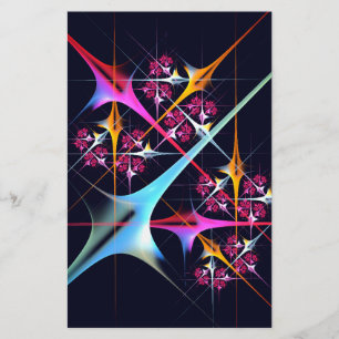 Rosa Blommigt Modern Abstrakt Art Färg Mönster #01 Brevpapper