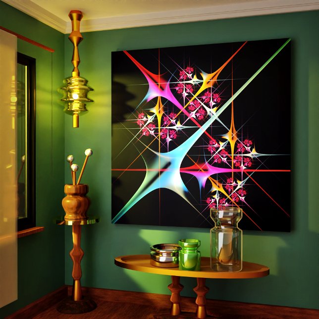 Rosa Blommigt Modern Abstrakt Art Färg Mönster #01 Canvastryck (Pink Floral Modern Abstract Art Color Pattern #01 Canvas Print)