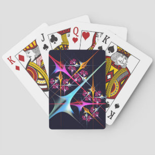 Rosa Blommigt Modern Abstrakt Art Färg Mönster #01 Casinokort