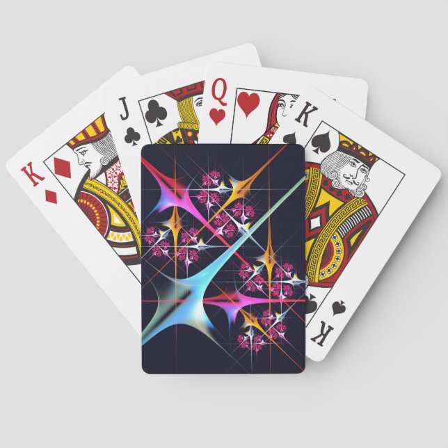 Rosa Blommigt Modern Abstrakt Art Färg Mönster #01 Casinokort (Baksidan)