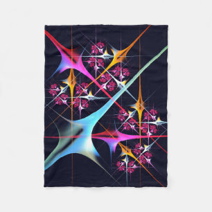 Rosa Blommigt Modern Abstrakt Art Färg Mönster #01 Fleecefilt