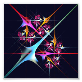 Rosa Blommigt Modern Abstrakt Art Färg Mönster #01 Fototryck