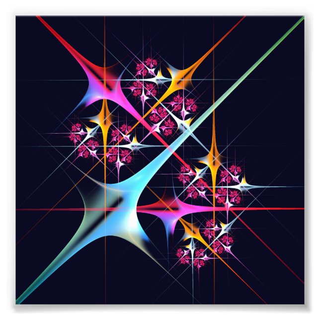 Rosa Blommigt Modern Abstrakt Art Färg Mönster #01 Fototryck (Framsidan)