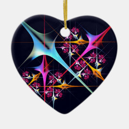 Rosa Blommigt Modern Abstrakt Art Färg Mönster #01 Julgransprydnad Keramik