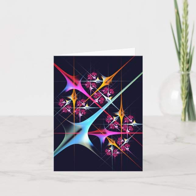 Rosa Blommigt Modern Abstrakt Art Färg Mönster #01 Kort (Framsida)