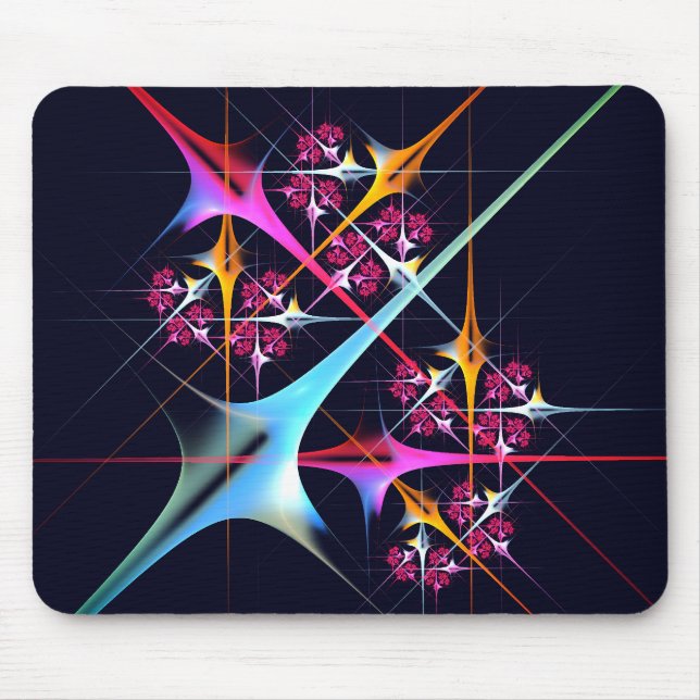 Rosa Blommigt Modern Abstrakt Art Färg Mönster #01 Musmatta (Framsidan)