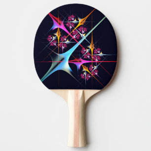 Rosa Blommigt Modern Abstrakt Art Färg Mönster #01 Pingisracket