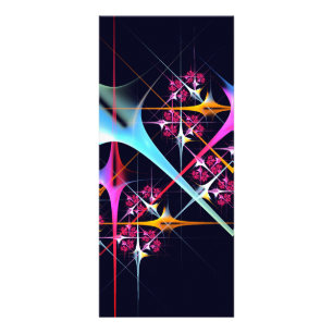 Rosa Blommigt Modern Abstrakt Art Färg Mönster #01 Reklamkort