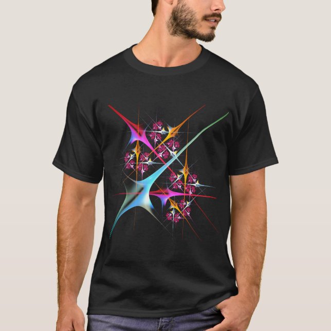 Rosa Blommigt Modern Abstrakt Art Färg Mönster #01 T Shirt (Framsida)