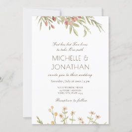 Rosa  Blommigt Modern Design Christian Bröllop Inbjudningar