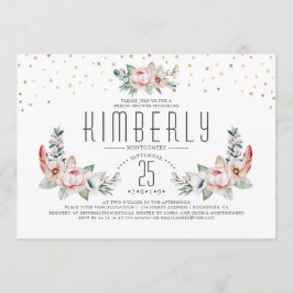  Rosa | Blommigt Modern Elegant Möhippa Inbjudningar