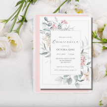 Rosa Blommigt Modern Quinceañera
