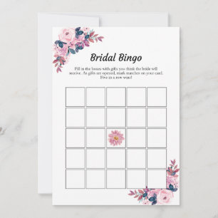 Rosa Blommigt Möhippa Bingo Möhippa-spelkort Inbjudningar