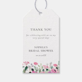 Rosa Blommigt Möhippa Presentetikett