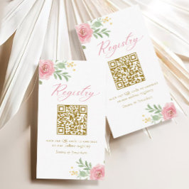 Rosa Blommigt Möhippa register Qr-kod Tilläggskort