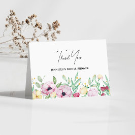 Rosa Blommigt Möhippa Tack Kort