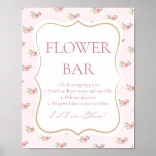 Rosa Blommigt Möhippa Tea Party Flower Pub Poster