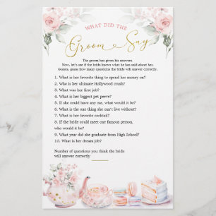 Rosa Blommigt Möhippa Tea Party Groom say