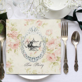 Rosa Blommigt Möhippa Tea Party-inbjudan Inbjudningar