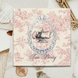 Rosa Blommigt Möhippa Tea Party-inbjudan Inbjudningar