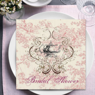 Rosa Blommigt Möhippa Tea Party-inbjudan Inbjudningar