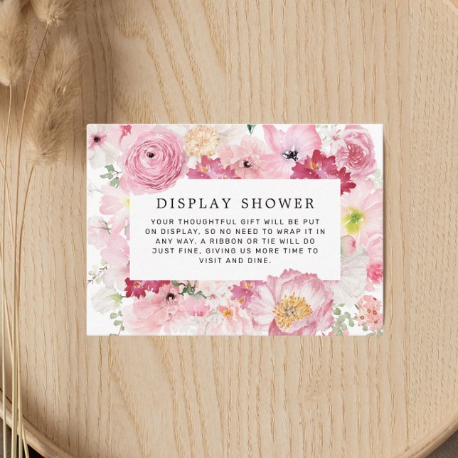 Rosa Blommigt Möhippa Visning Shower Tilläggskort (Skapare uppladdad)