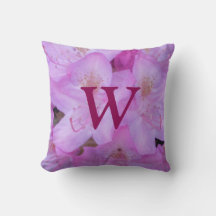 Rosa Blommigt Monogram Dekorativ kudde