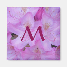 Rosa Blommigt Monogram Magnet