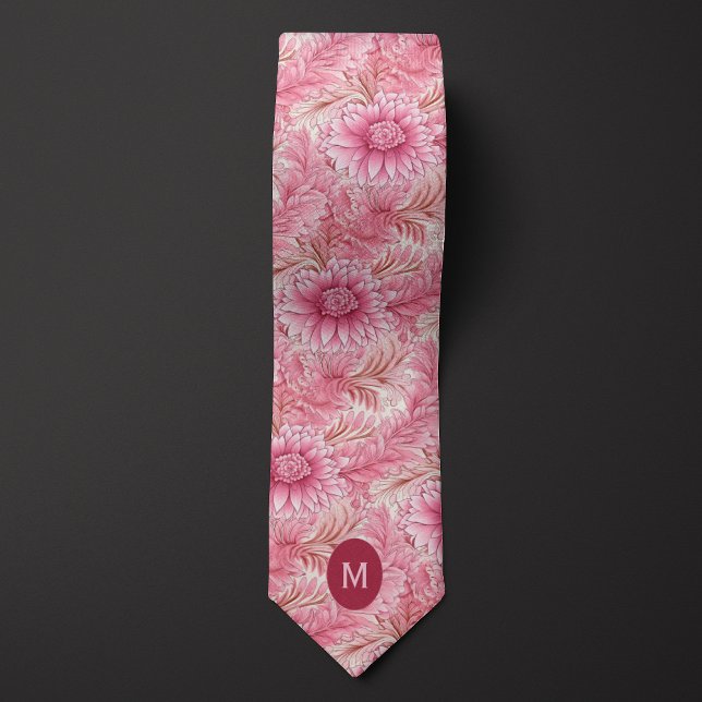 Rosa Blommigt Monogram Slips (Skapare uppladdad)