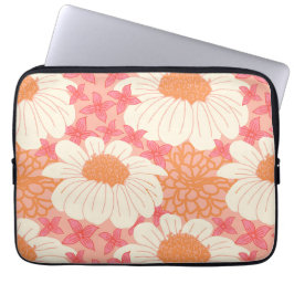 Rosa blommigt mönster laptopsleeve laptop fodral