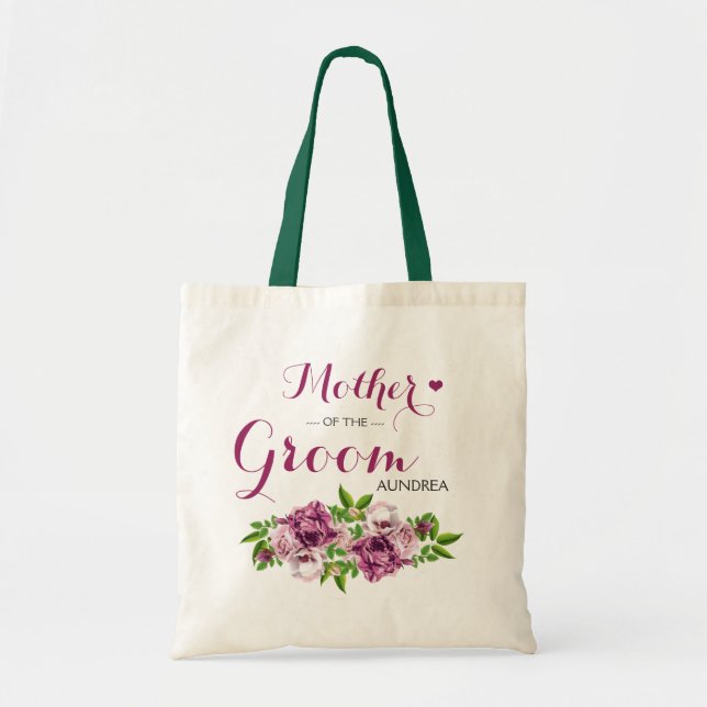 Rosa Blommigt Mor i Groom Tygkasse (Framsidan)