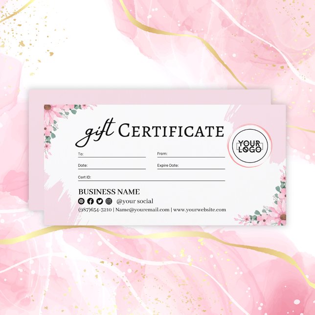 Rosa Blommigt Mors dag Gift Certificate (Skapare uppladdad)