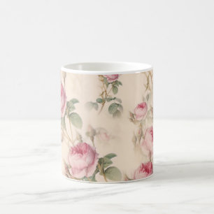 Rosa blommigt mugg
