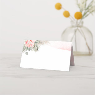 Rosa Blommigt Namn Placeringskort