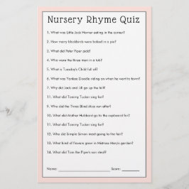  Rosa Blommigt Nursery Rhyme Shower Game