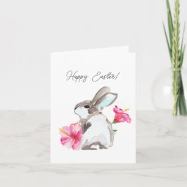 Rosa Blommigt- och Bunny Påsk-kort Helgkort