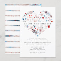  Rosa Blommigt och Feather Boho Heart Bröllop