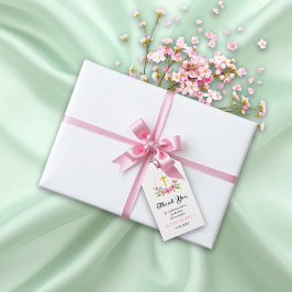 Rosa blommigt och guld kor, Tack för pedofili Presentetikett