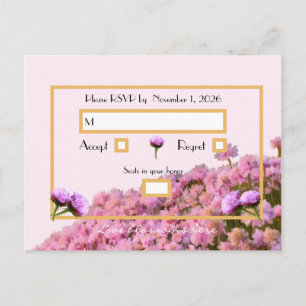 Rosa blommigt och guld OSA vykort