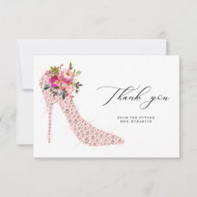 Rosa Blommigt och Högklackar Script Möhippa