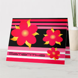 Rosa Blommigt och Rand Kort