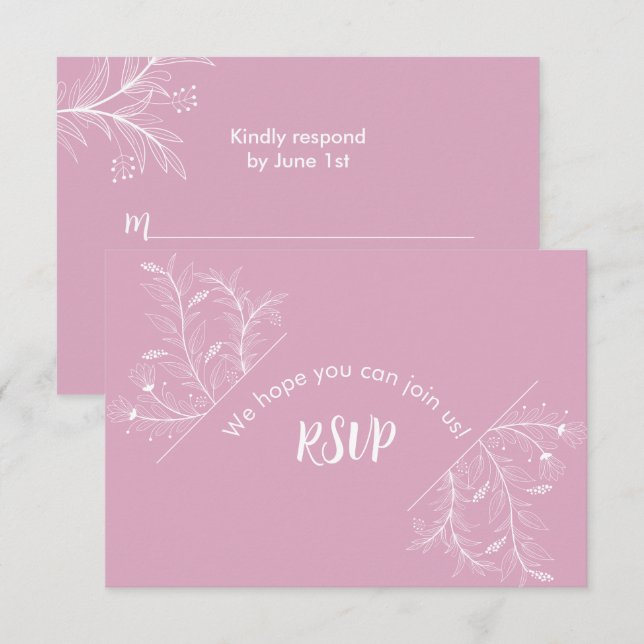 Rosa Blommigt OSA Baby Shower Kort (Fram/baksida)