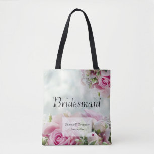 Rosa Blommigt på Teal Elegant Bridesmaid Bröllop Tygkasse