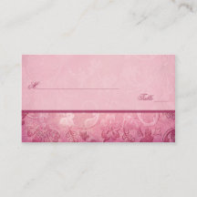 Rosa Blommigt Paisley-kort
