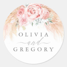 Rosa Blommigt Pampas Grass Bröllop