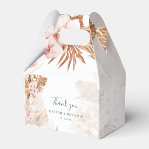Rosa Blommigt Pampas Grass Bröllop Tack Presentaskar