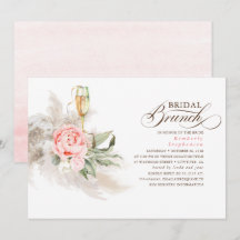 Rosa Blommigt Pampas Grass Greenery Möhippa Brunch