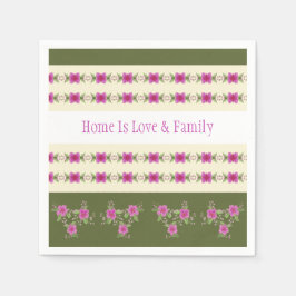 Rosa Blommigt Patterned Pappersservett