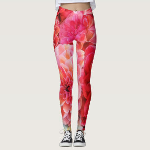 Rosa Blommigt Peony Flowers Art Leggings